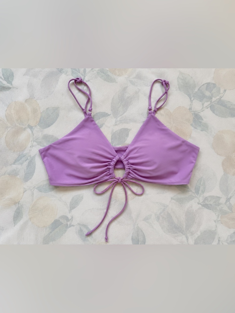 NWOT Lavender Ring Front Bikini Top